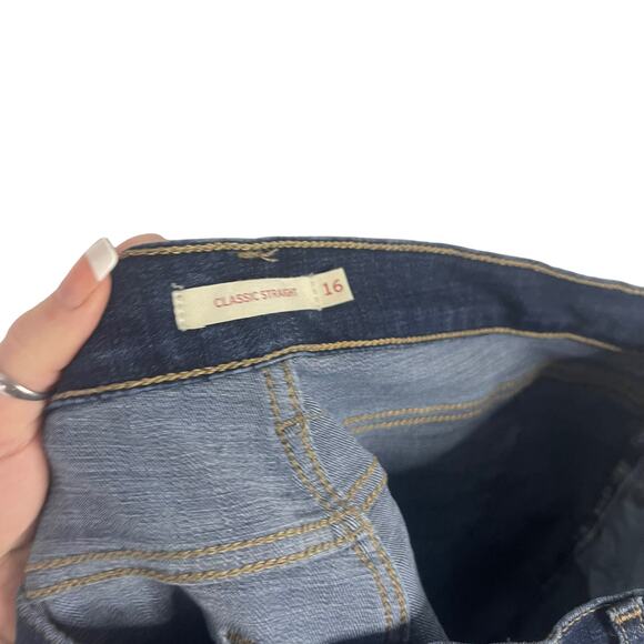 Levi's Classic Straight Plus Size 16 Dark Wash‎ Straight Jeans - Picture 7 of 13